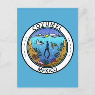 Cozumel Mexico Scuba Badge Briefkaart