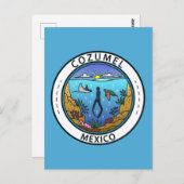 Cozumel Mexico Scuba Badge Briefkaart (Voorkant / Achterkant)