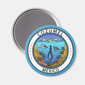 Cozumel Mexico Scuba Badge Magneet (Voorkant / Achterkant)