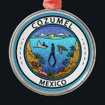 Cozumel Mexico Scuba Badge Metalen Ornament<br><div class="desc">Cozumel vector art ontwerp. Een Mexicaans Zee in het Caribisch gebied dat een populaire cruiseschip is dat bekend staat om zijn duiken.</div>