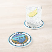 Cozumel Mexico Scuba Badge Zandsteen Onderzetter (Zijkant)