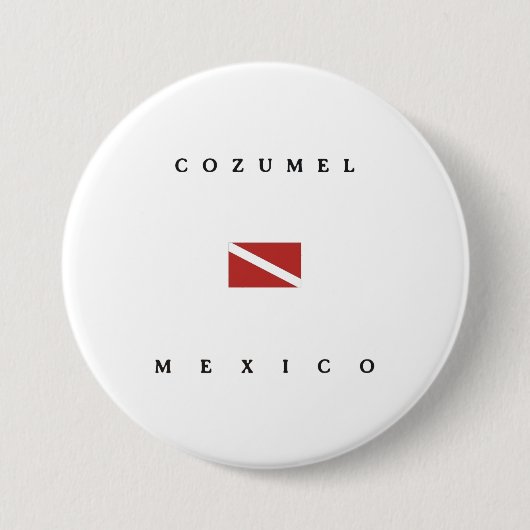 Cozumel Mexico Scuba Dive Flag Ronde Button 7,6 Cm (Voorkant)