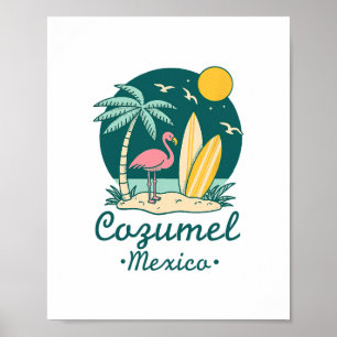 Cozumel Mexico Souvenir Vakantie Reis Mannen Vrouw Poster