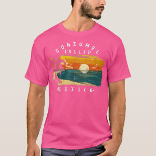 Cozumel Mexico strandt de Retro-kool verhit 2 T-shirt