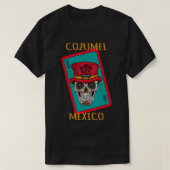 Cozumel Mexico Sugar Skull Ace of Spades Souvenir T-shirt (Design voorkant)