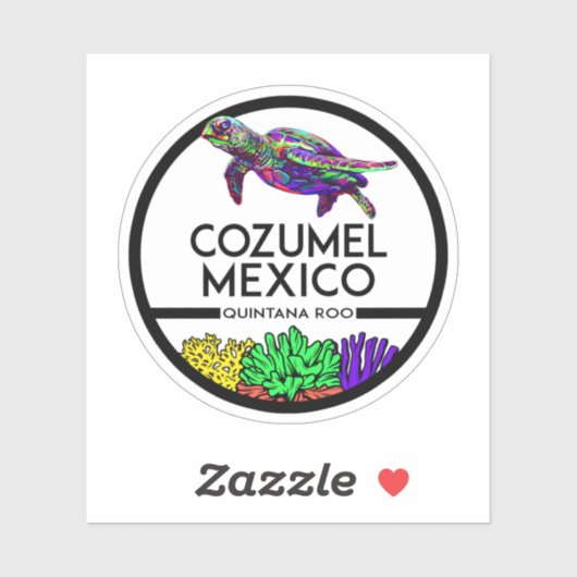 Cozumel Mexico Tropisch Zee Schildpad Sticker (Vel)