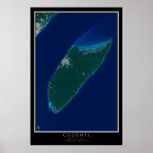 Cozumel Mexico van de ruimtesatellietkunst Poster (Voorkant)