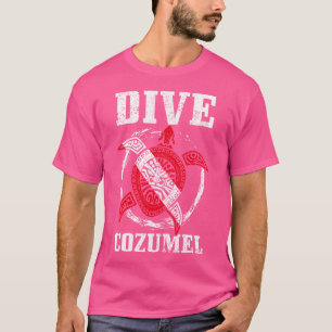 Cozumel Mexico Zee Schildpad Duikvlag T-shirt