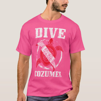 Cozumel Mexico Zee Schildpad Duikvlag T-shirt