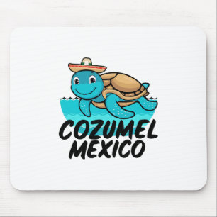 Cozumel Mexico Zeeschildpad Kleurrijke Jongens Mei Muismat
