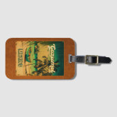 Cozumel Palm Tree Retro 80's Mexicaanse Playa Bagagelabel (Voorkant (horizontaal))