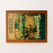 Cozumel Palm Tree Retro 80's Mexicaanse Playa Legpuzzel (Horizontaal)