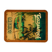 Cozumel Palm Tree Retro 80's Mexicaanse Playa Magneet (Horizontaal)