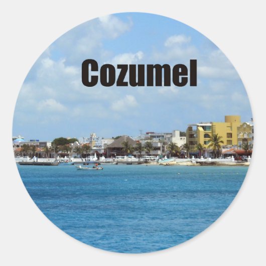 Cozumel Ronde Sticker (Voorkant)