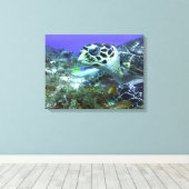 Cozumel Turtle Canvas Afdruk (Insitu (Houten vloer))