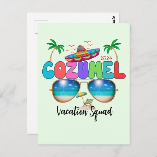 Cozumel Vakantie Squad Zon, Zand, en Herinneringen Briefkaart (Voorkant / Achterkant)