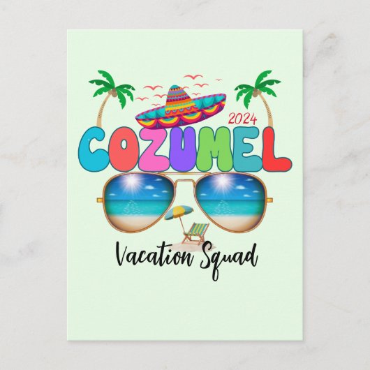 Cozumel Vakantie Squad Zon, Zand, en Herinneringen Briefkaart (Voorkant)