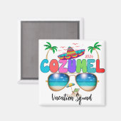 Cozumel Vakantie Squad Zon, Zand, en Herinneringen Magneet (Voorkant / Achterkant)