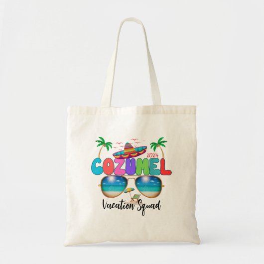 Cozumel Vakantie Squad Zon, Zand, en Herinneringen Tote Bag (Voorkant)