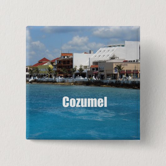 Cozumel Vierkante Button 5,1 Cm (Voorkant)