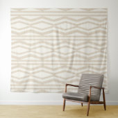 Cozy Abstract Linen Cream Geometric Wandkleed (In Situ (horizontaal))