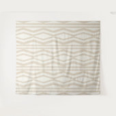 Cozy Abstract Linen Cream Geometric Wandkleed (Voorkant (horizontaal))