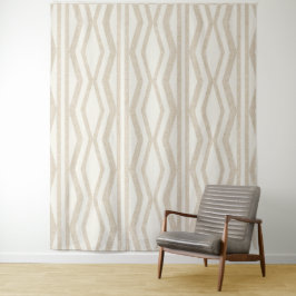 Cozy Abstract Linen Cream Geometric Wandkleed