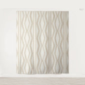 Cozy Abstract Linen Cream Geometric Wandkleed (Voorkant)
