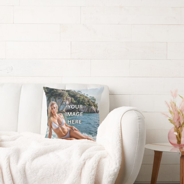 COZY! 🛋️ Add Image or Text Throw Pillow Kussen (Bank)