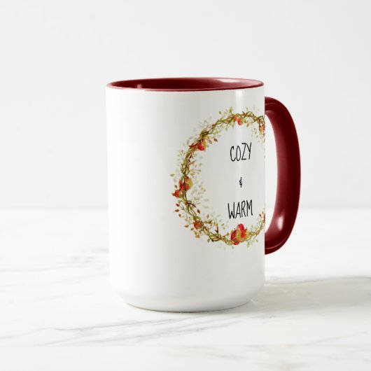 Cozy and Warm Herfst Apple Wreatcountry Mok (Voorkant rechts)