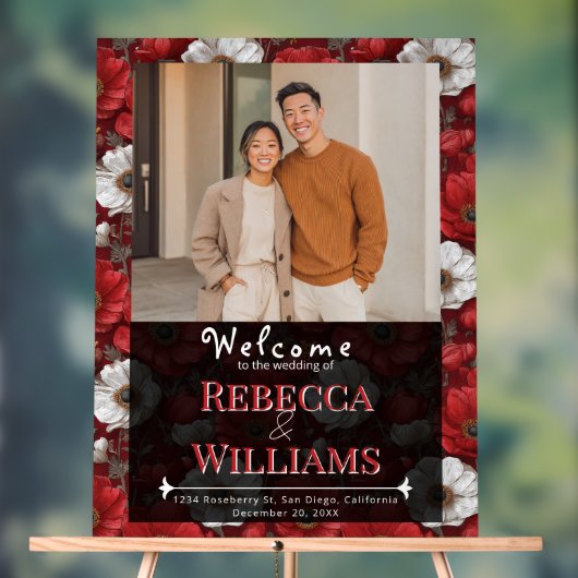 Cozy Anemones Charm Winter Wedding Acryl Bord (Neutraal)