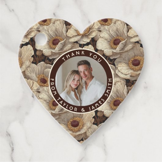 Cozy Anemones Themed Winter Wedding Bedankjes Labels (Voorkant)