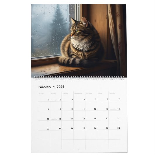 Cozy Animals - Wall Art Calendar Kalender (Feb 2026)