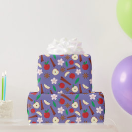 Cozy Apple en Herfst Cinnamon Naadloze Thanksgivin Cadeaupapier