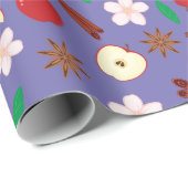 Cozy Apple en Herfst Cinnamon Naadloze Thanksgivin Cadeaupapier (Rol Hoek)