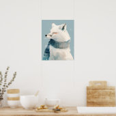 Cozy Arctic Fox Nursery Wall Art Watercolor Poster (Keuken)