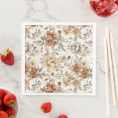 Cozy Autumn Aesthetic Fall Floral Pattern Servet (Insitu)