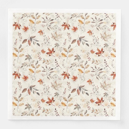 Cozy Autumn Aesthetic Fall Leaves Botanical Servet (Voorkant)