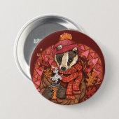 Cozy Autumn Badger Art Button (Voorkant /achterkant)