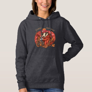 Cozy Autumn Badger Art Hoodie