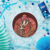 Cozy Autumn Badger Art Paper Borden Papieren Bordje (Feest)