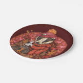 Cozy Autumn Badger Art Paper Borden Papieren Bordje (Gekanteld)