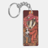 Cozy Autumn Badger Art Sleutelhanger (Voorkant Links)