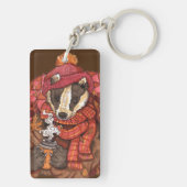 Cozy Autumn Badger Art Sleutelhanger (achterkant)
