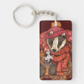 Cozy Autumn Badger Art Sleutelhanger (Voorkant)