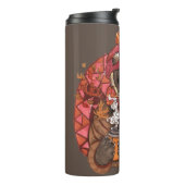 Cozy Autumn Badger Thermal Tumbler Thermosbeker (Gedraaid links)