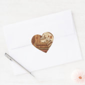 Cozy Autumn Books and Coffee Illustration Hart Sticker (Envelop)