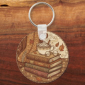 Cozy Autumn Books and Coffee Illustration Sleutelhanger (Voorkant)