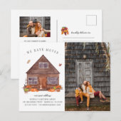 Cozy Autumn Cabin | Verplaatsingsaankondiging Briefkaart (Voorkant / Achterkant)