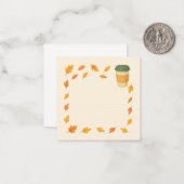 Cozy Autumn Coffee – Falling Leaves Notitiekaartje (Voorkant / Achterkant in situ)